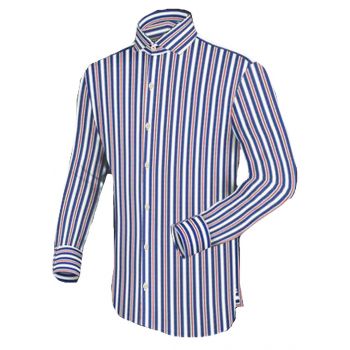 Apparel Blue & Maroon Stripes Basic Casual Shirt C